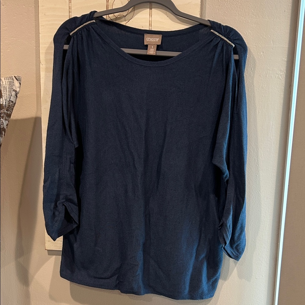 Chico's Deep Blue Long Sleeve Top